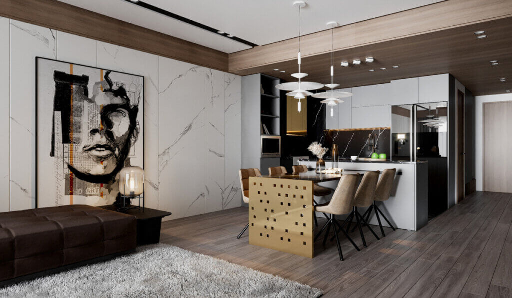 Thiết kế nội thất nhà phố theo phong cách hiện đại, sang trọng