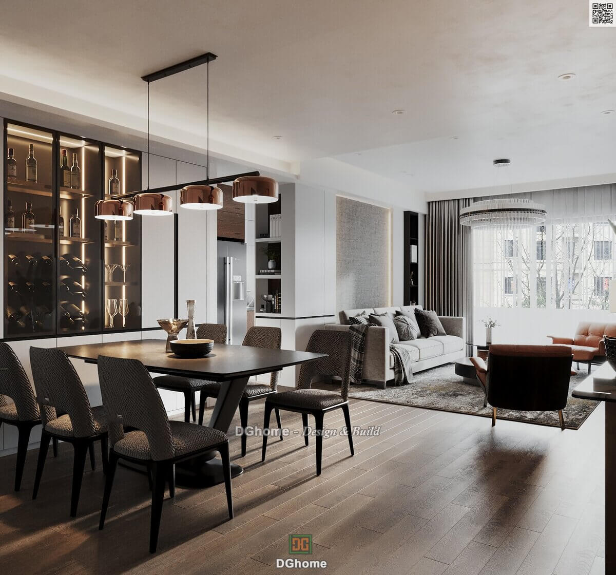 Thiết kế nội thất liên thông giúp mở rộng không gian 
